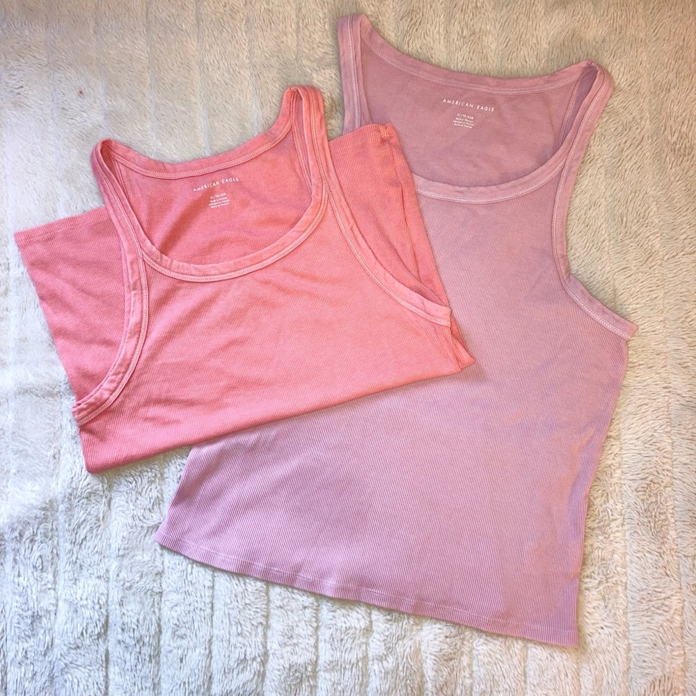 American Eagle Scoop Neck Ribbed Tank Tops - Bundle Of 2 - Size Extra Large